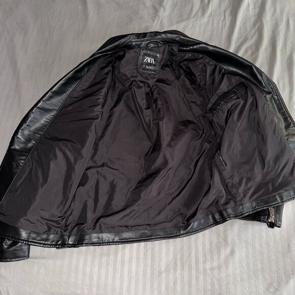 ZARA - Faux Leather Biker Jacket - Picture 6 of 8
